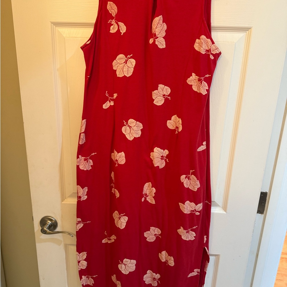 Red Floral Sleeveless Dress